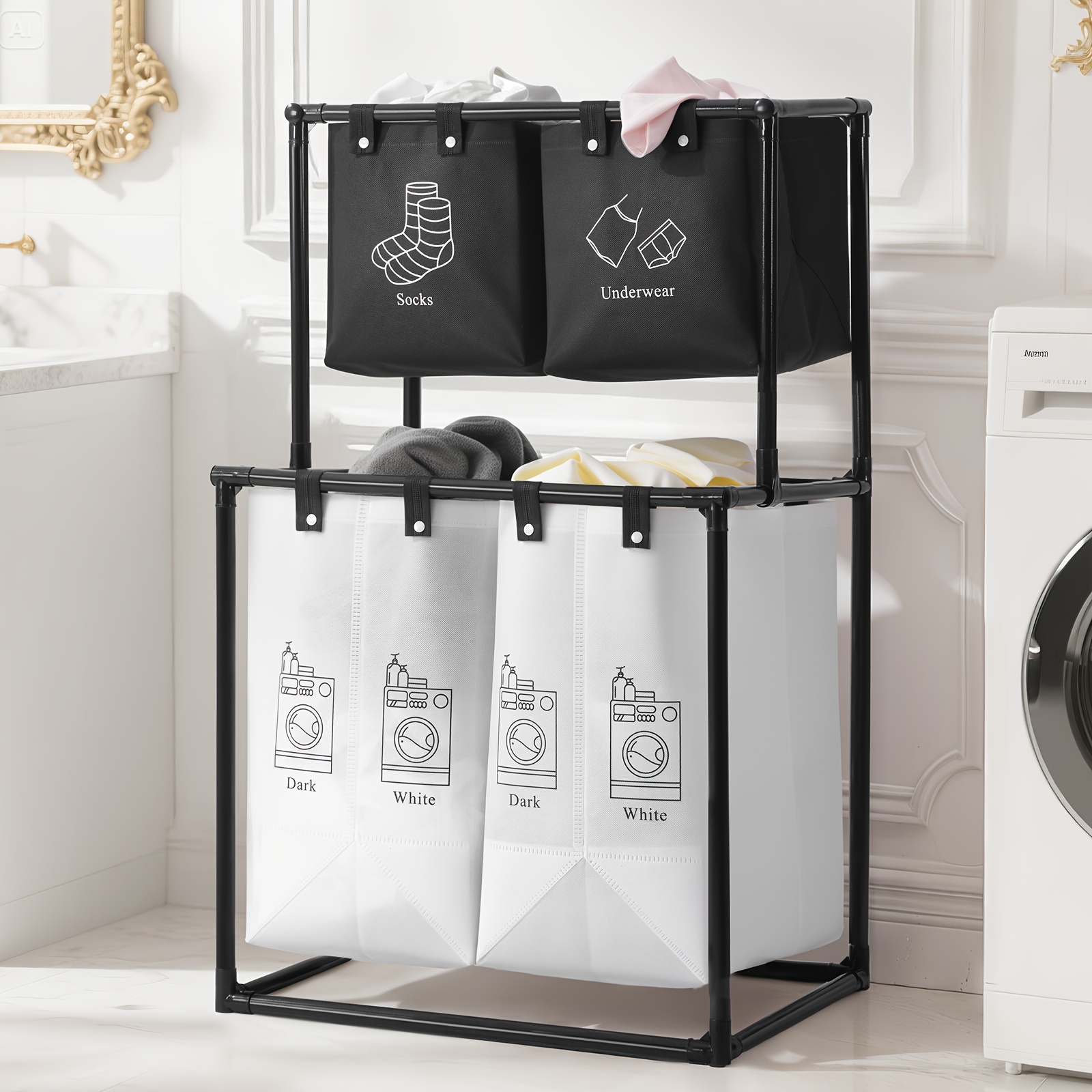 Home Security United Kingdom - us2 Compartment Laundry Hamper (No Wheels)