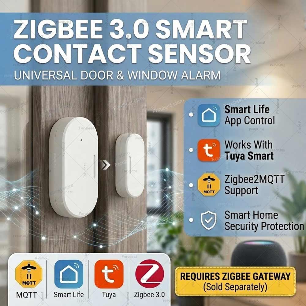 Window Alarm Sensor - Tuya Zigbee Door Window Sensor Burglar