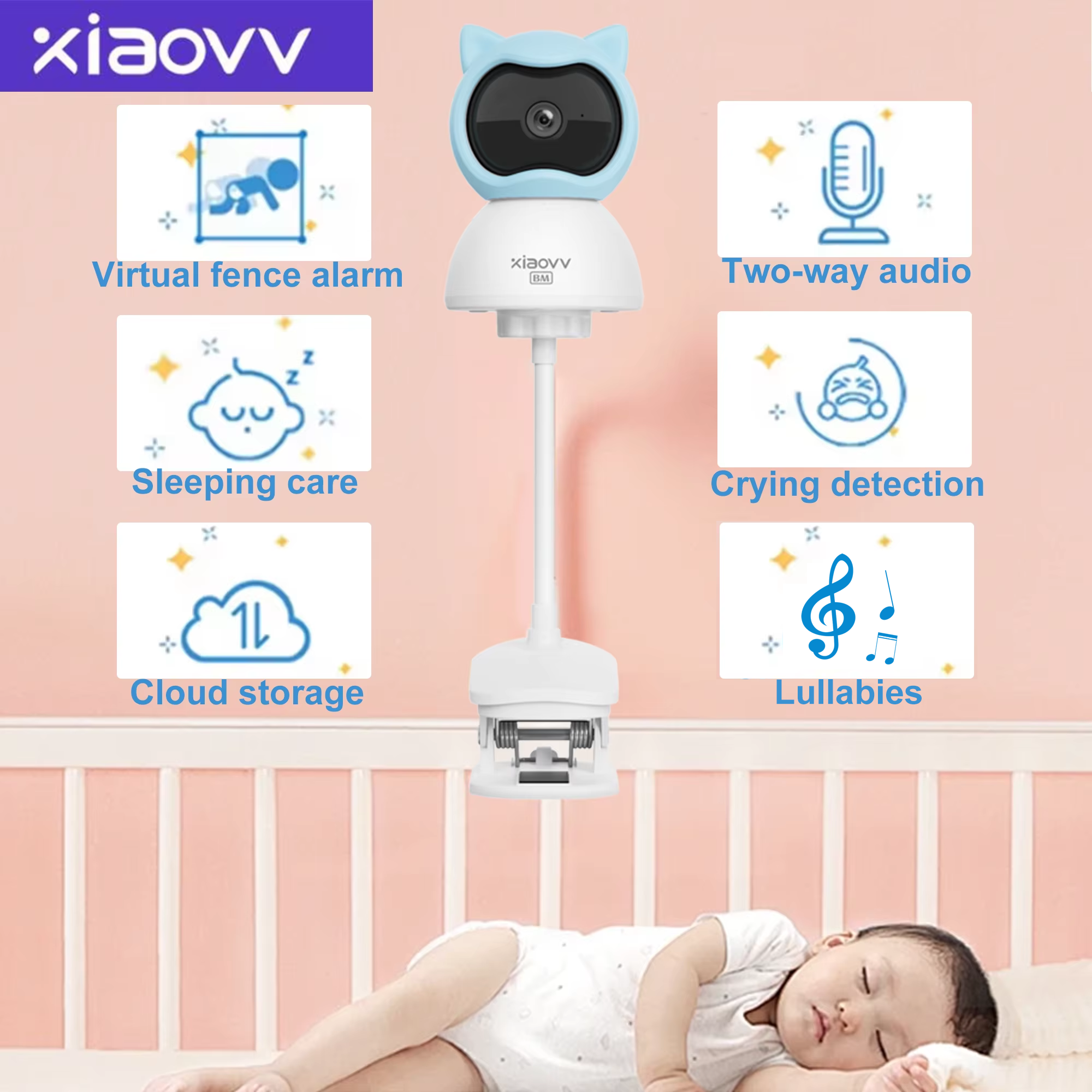Home Security Brand - 4MP WiFi xiaovv indoor Baby Monitor