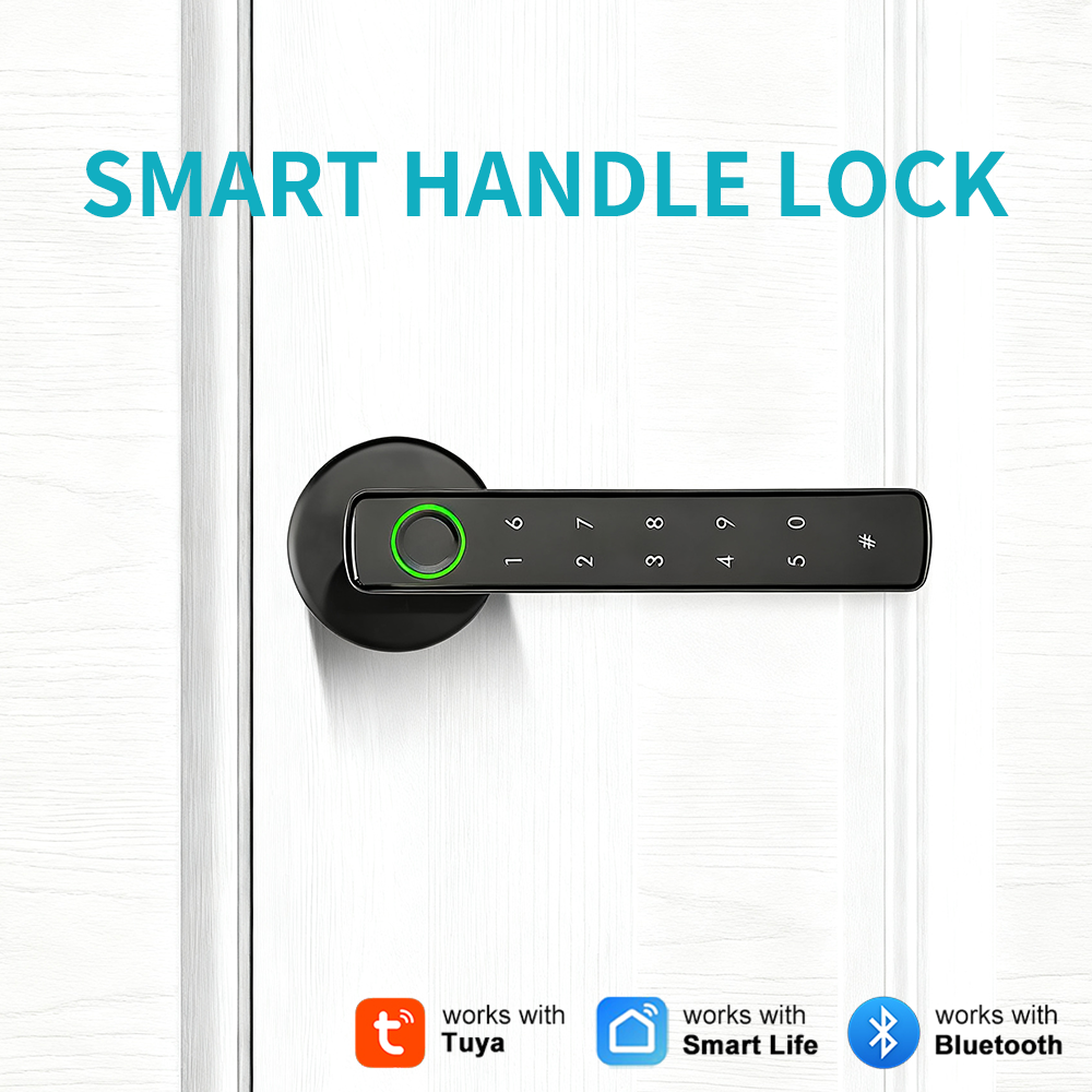 Home Security Lock System - Tuya Bluetooth Fingerprint Electronic Door Handle