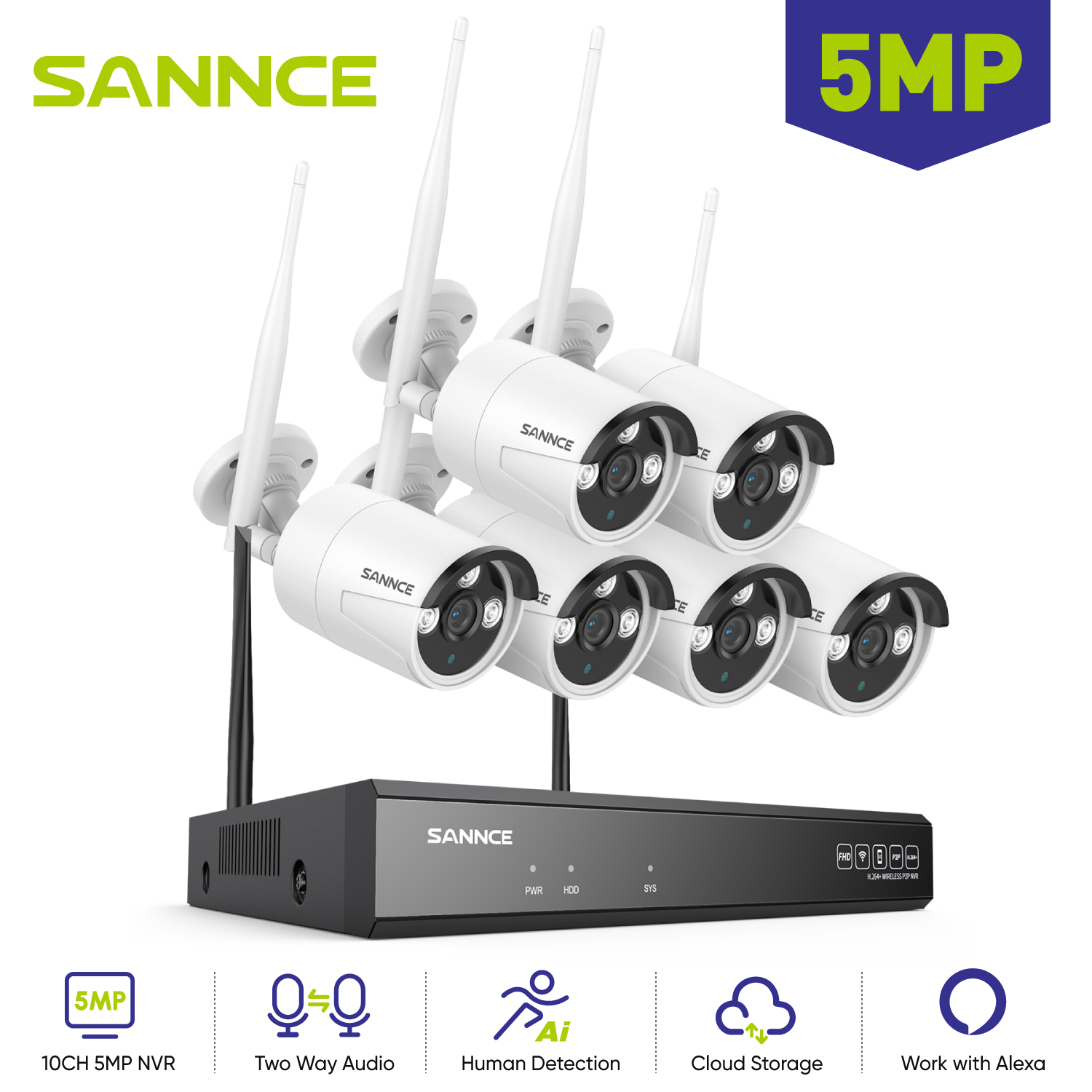 SANNCE 6PCS 5MP Wifi Camera IP - Home Security Wifi Camera recensie en prijs