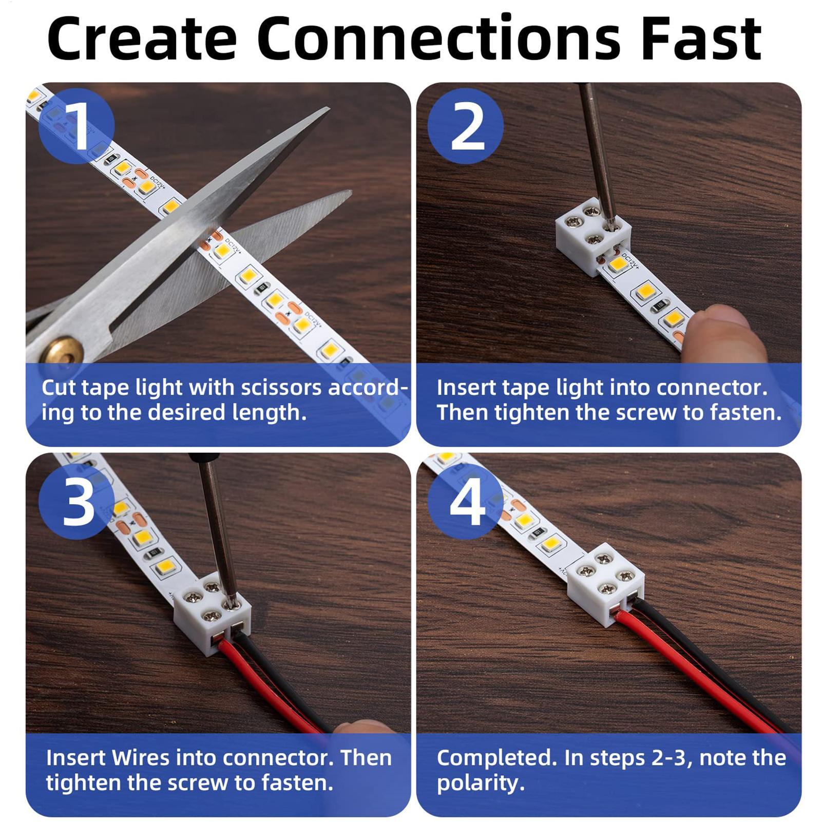 LED strip connectors 8mm solde - Home Security Providers recensie en prijs