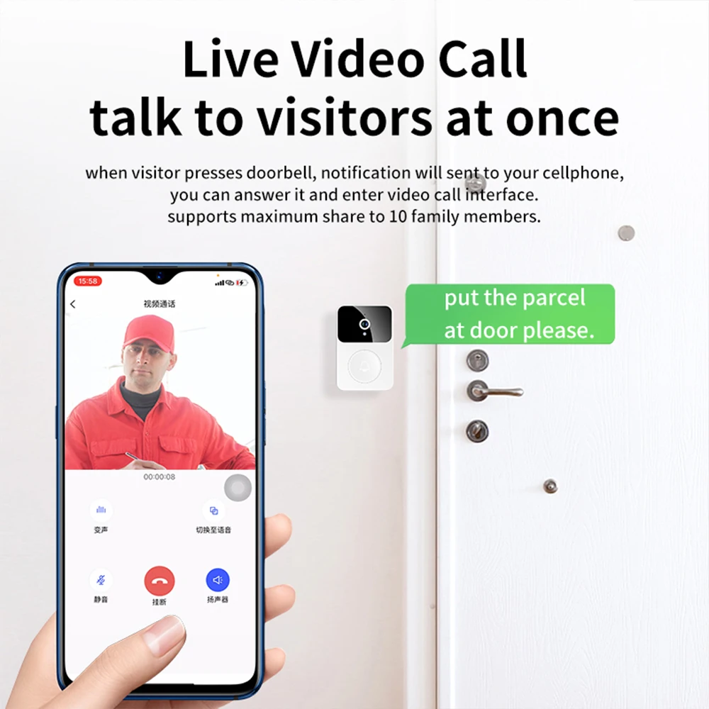 Smart Wireless Doorbell Camera - Home Security Ring Camera recensie en prijs