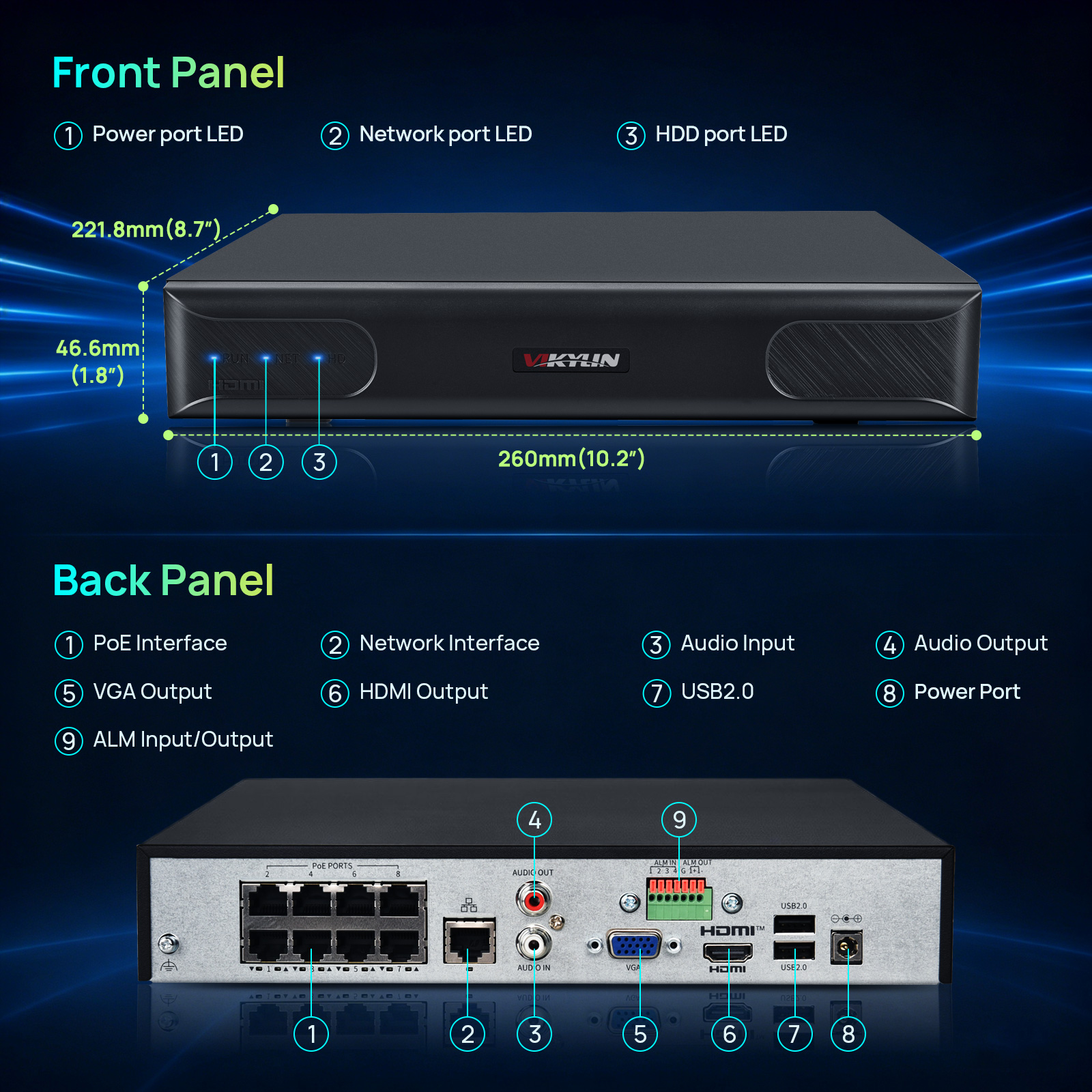 Vikylin 4K NVR UP to 12MP 8CH  - Home Security Recorder recensie en prijs