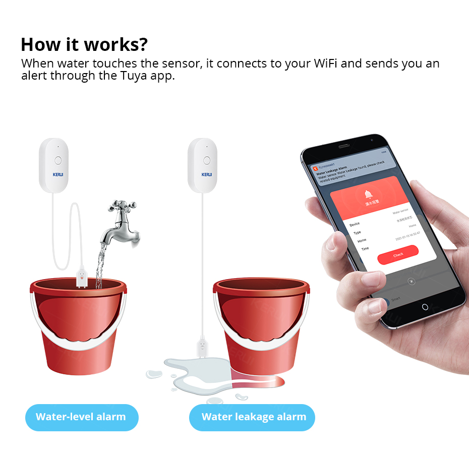 KERUI Smart  WiFi Water Sensor - Home Security With Ai recensie en prijs