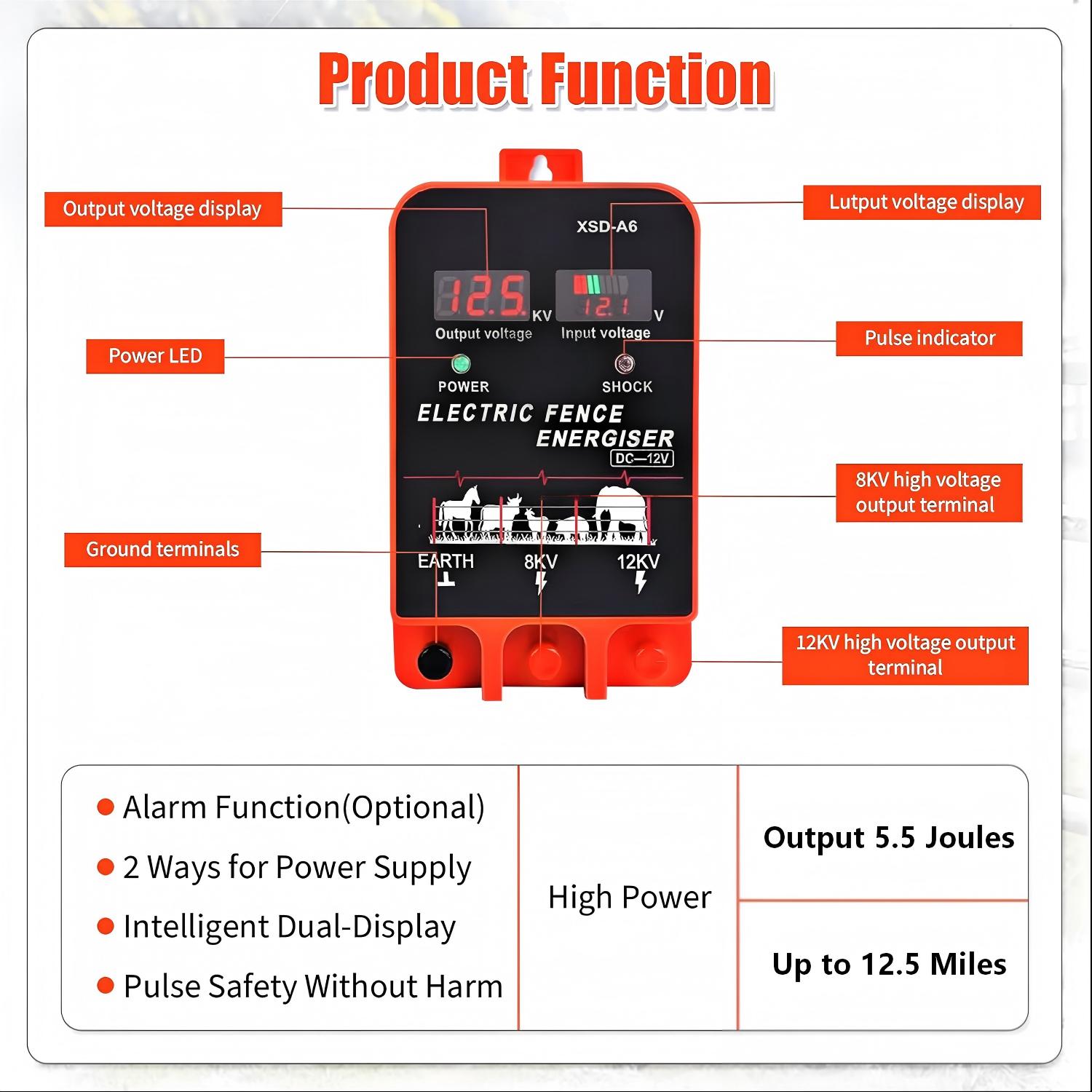 20KM Electric Fence Energizer  - Home Security Electric Fence recensie en prijs