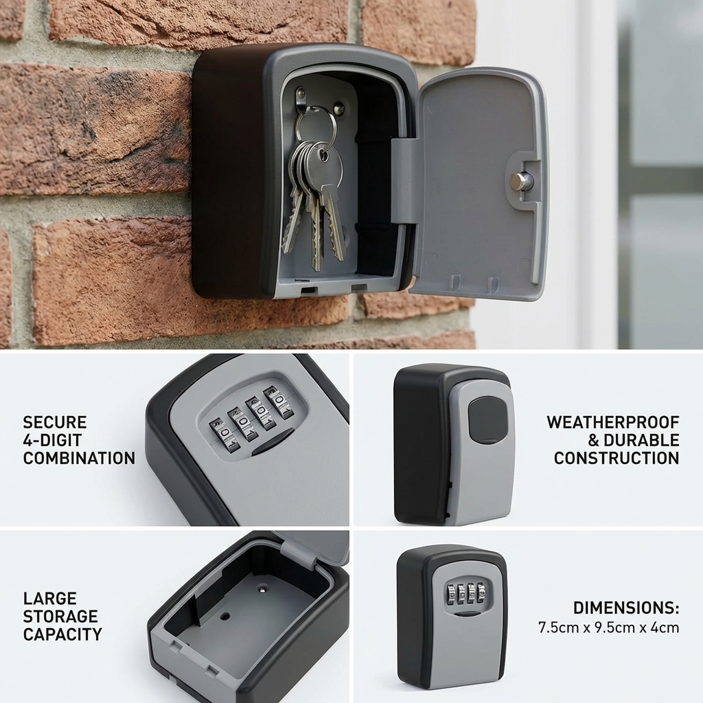 Wall Mount Key Lock Box with 4 - Home Security Brand recensie en prijs